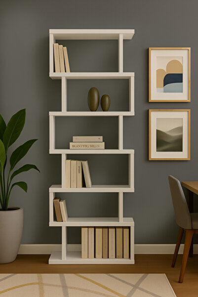 Urban Nouk Twistshelf 6 Bölmeli Dikey Kitaplık - Beyaz