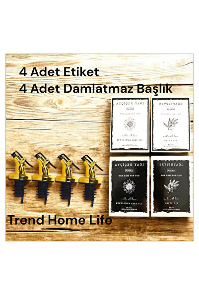 Trend Home Life 4 Pieces 1St. Quality Gold Drip-Free Oil Pot Stopper 4 Pieces Waterproof Label Sticker 7X10Cm