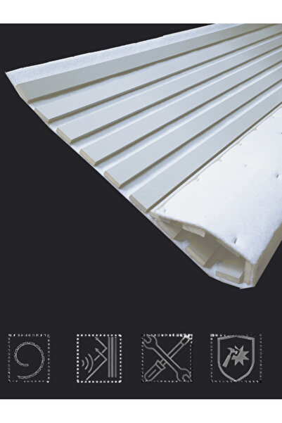 DECOALA Mdf Ahşap Akustik Duvar Paneli Beyaz Keçe 60x275 Cm - Beyaz