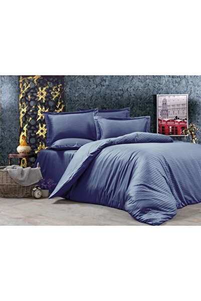 Alena Home Style مجموعة غطاء لحاف مزدوج مخطط من سلسلة الفنادق القطنية