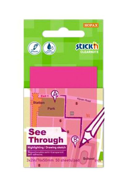 Gıpta HOPAX STICKN 76X50 YARI SAYDAM YAP.NOT KAĞ. PEMBE