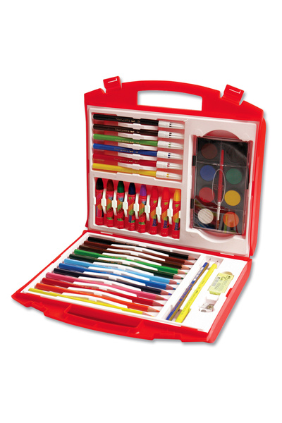 Faber Castell Boyama Çantası, 36 Parça,Boya Kalemi,Suluboya,Pastel ve Keçeli Kalem, Kalemtıraş, Silgi,Kurşun Kalem
