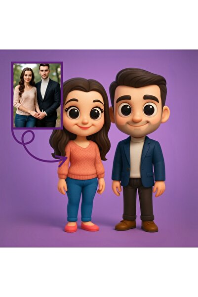 3Durak Dijital Üretim Merkezi Sevgili Figürü - Kişiye Özel 3D Figür