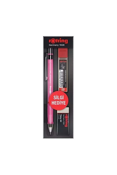 Rotring Visuclick Versatil+Min+Silgi 3’lü Okul Seti- 0.5 mm Pembe