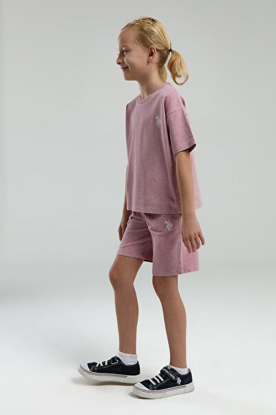 U.S. Polo Assn. Girl's Pink Bermuda Set