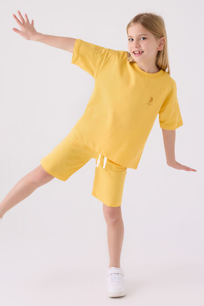 U.S. Polo Assn. Girl's Yellow Bermuda Suit