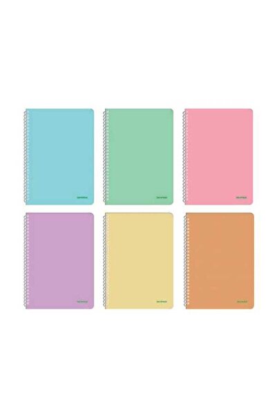 Genel Markalar Pastel Spiralli PP Kapak A4 120 yp Kareli Defter