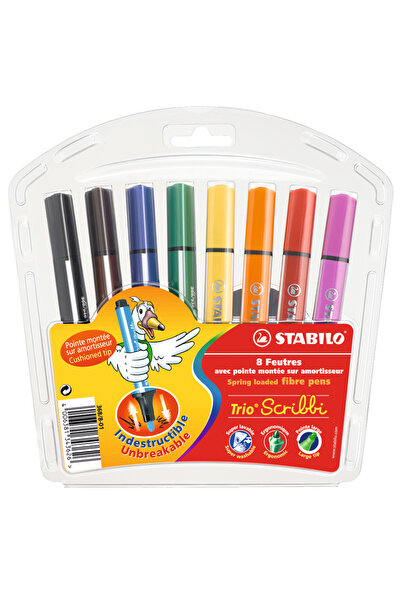 Stabilo Trio Scribbi Spring Tip 8 Color Strap Pack 3688-01