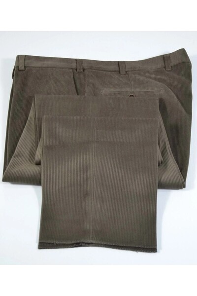 Rewoly ERKEK KLASİK KESİM KAHVERENGİ KADİFE PANTOLON