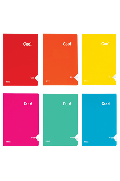 Keskin Colors Caiet cu linii cusute cu copertă din PP Sharp Color Cool A4 80 ...