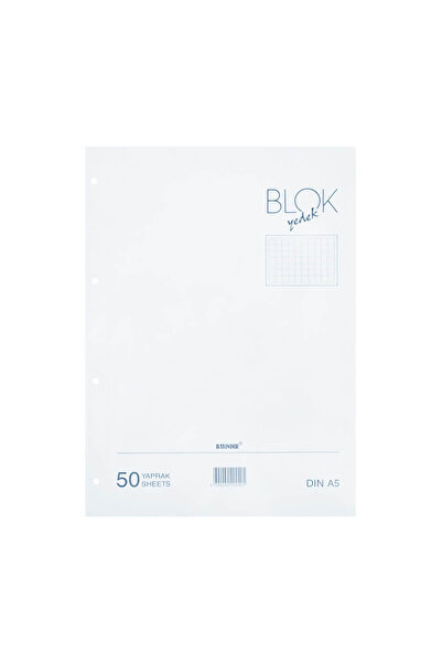 Genel Markalar Bayındır Kareli Klasör Yedeği A5 50 Yaprak Beyaz