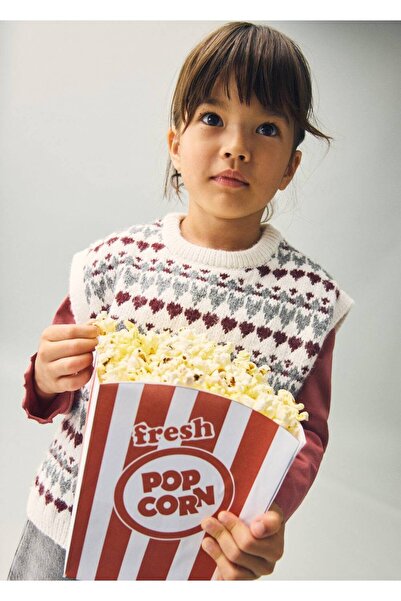 MANGO Baby Kalp desenli triko yelek