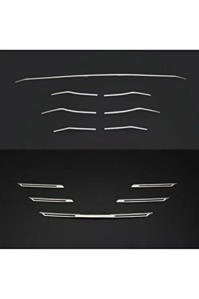 ueskrom Renault Megane 4 Uyumlu 2016-2020 Krom Ön Panjur Ve Ön Tampon Çıtası Set