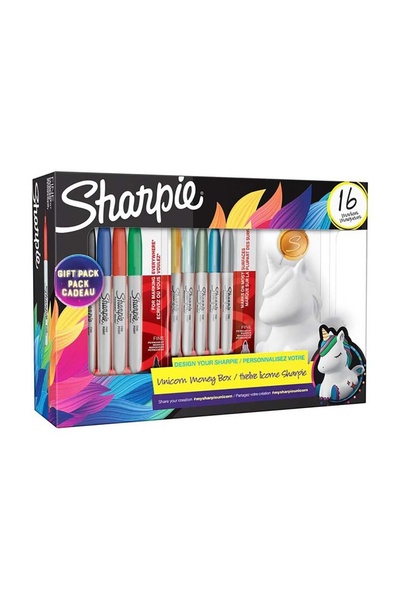 Sharpie Permanent Set Fine 16 Lı Kumbara Hediyeli Tek Boynuz