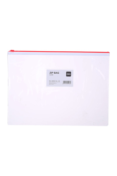 Deli PVC Fermuarlı ve Kartvizitli A4 Dosya Şeffaf 5526