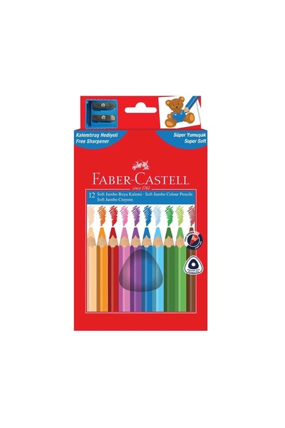 Faber Castell Kuru Boya Kalemi 12 Renk Jumbo Soft Üçgen 5171116315