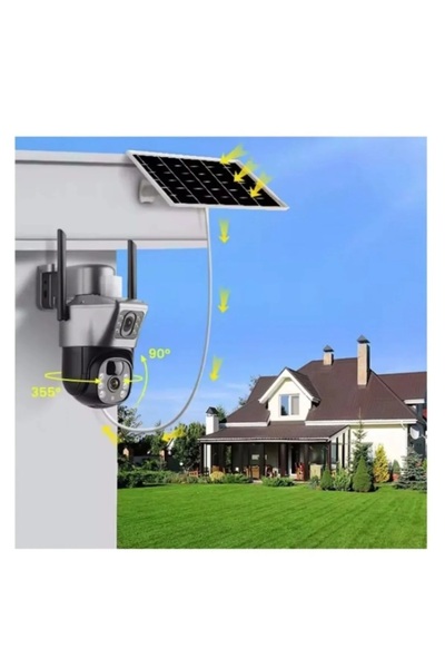 VİVATECH Ultimate Solar Güneş Enerjili Gece Görüş İnsan Takibi 6 MP Dual Lens Wifi Kamera