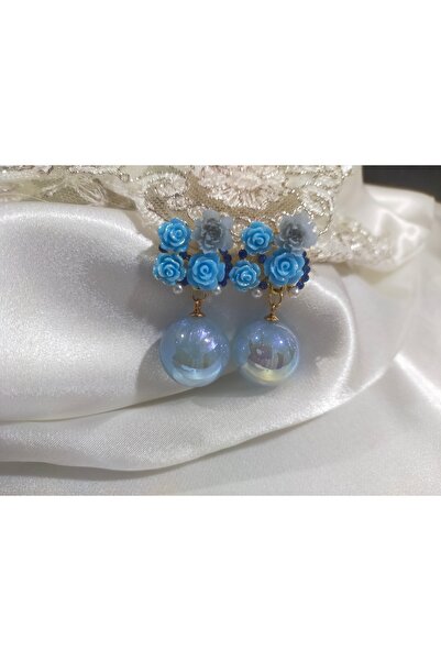 SATIYU BUTİK Çiçekli İncili ve Taş Detaylı Küpe – Zarif ve Romantik Tasarım