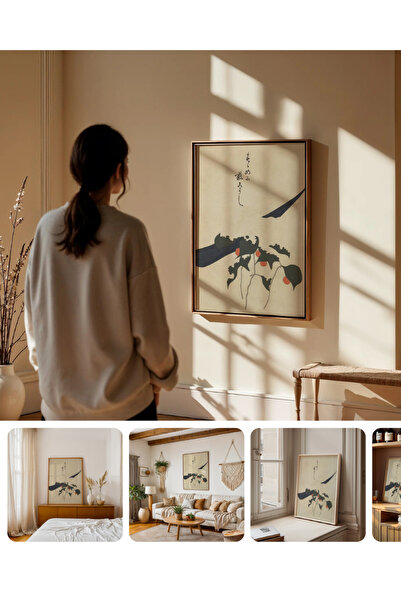 Push Studio Quiet Harvest - Doğal Ahşap Çerçeveli Tablo - Japon Minimalist Poster