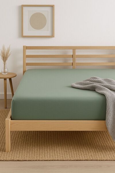 HANER BUTİK Single-Double-King Size Combed Cotton Elastic Fitted Sheet