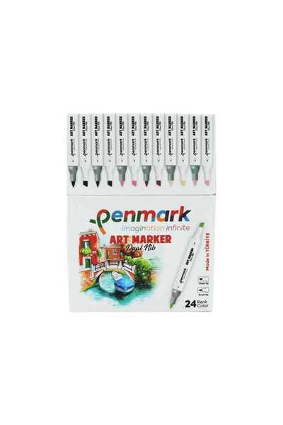 penmark مجموعة أقلام تحديد فنية مزدوجة الطرف مكونة من 24 قطعة