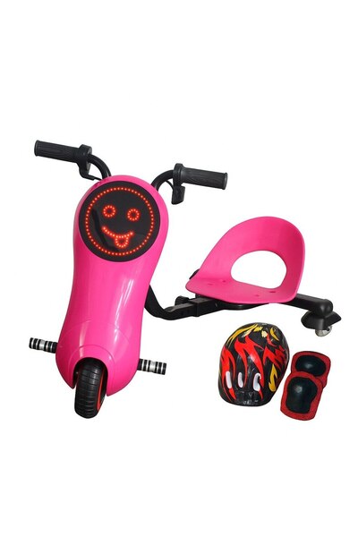 OEM Tricicleta electrica PINK ROSE Drift , 6.5 inch, motor brushless 180W, 24V 4400mAh, viteza 13km/h