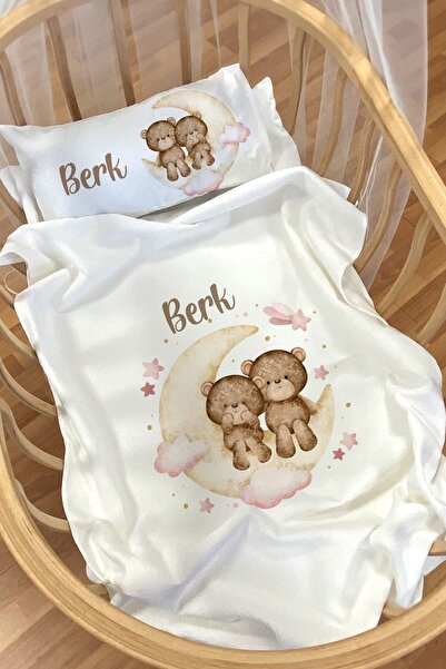 Homamia Isme Özel Pike Seti 70x120 Anne Yanı Ve Park Yatak Ayı Kardeşler