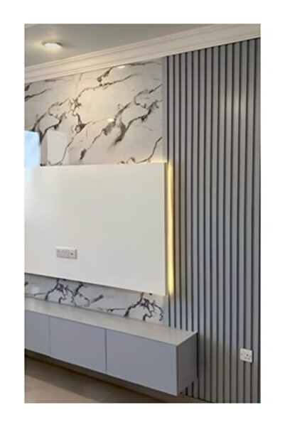 dekobase Açık Gri (2 ADET) 60x270 cm Yeni Nesil Akustik Ahşap Duvar Paneli