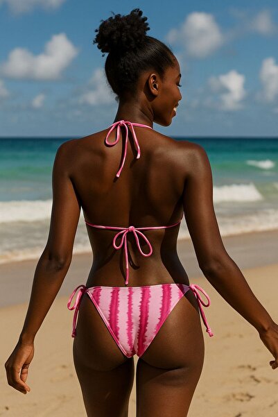 DEEP BEACH Triangle String Bikini Set