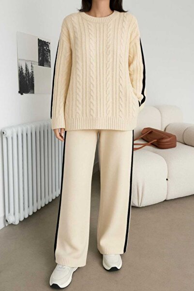 MAY MARA SET DE 2 PIECE DE TRICOTAT FEMEI CU MODEL DE PIELE DE VACĂ ȘI CU MÂN...