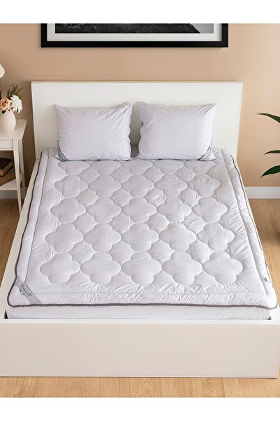 homewell %100 Pamuk Vücut Isısını Dengeleyen Hipoalerjenik Rahat Uyku Pedi Gri