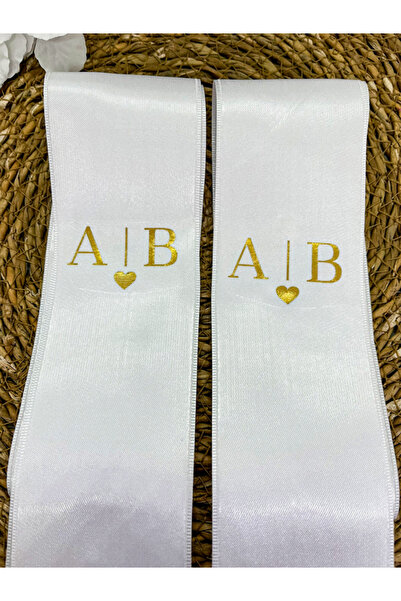 imzatasarım Kişiye Özel Gold Gümüş Baskılı Takı Harf Kalp Kurdelesi 6 Cm Enin...