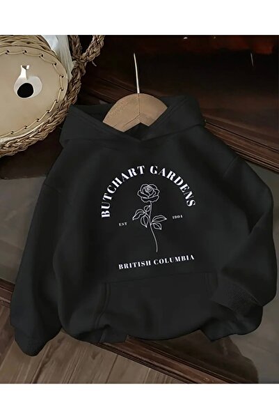 FUFLUNS سويت شيرت بغطاء للرأس للجنسين/رجال مطبوع عليه ورود