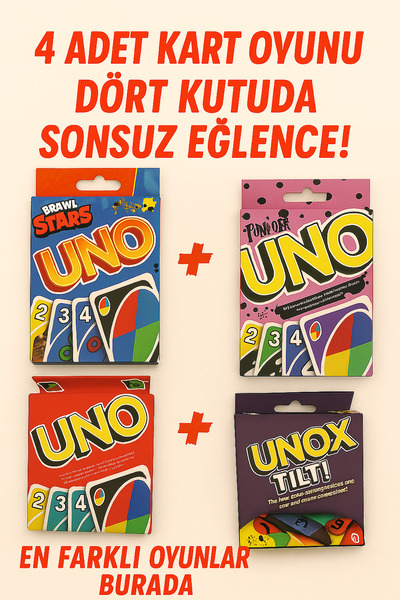 OYUNKAFASI UNO OYUN KARTLARI 4'LÜ SET