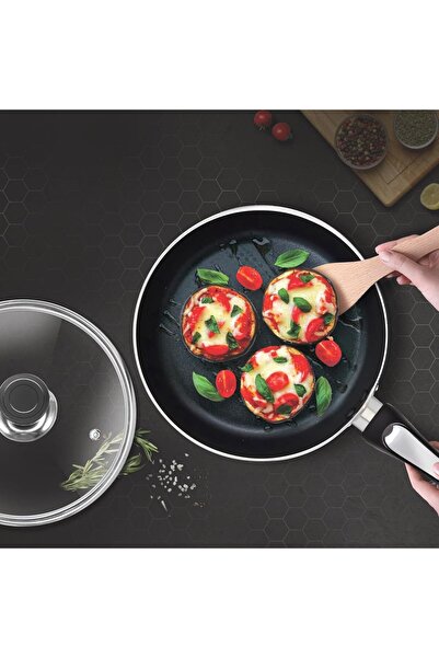 Kawashi Opera 30cm Non-Stick Aluminum Frying Pan with Glass Lid