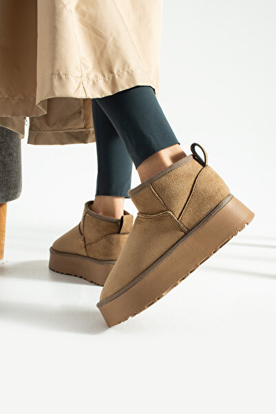 ALTUVATEKS Kadın Klasik Mini Bot İçi Kürklü