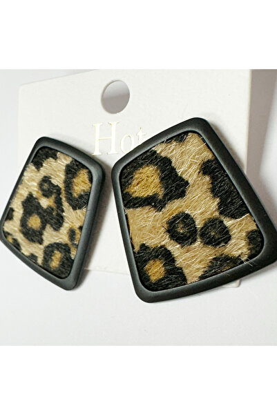 Perissy Black Leopard Pattern Earrings