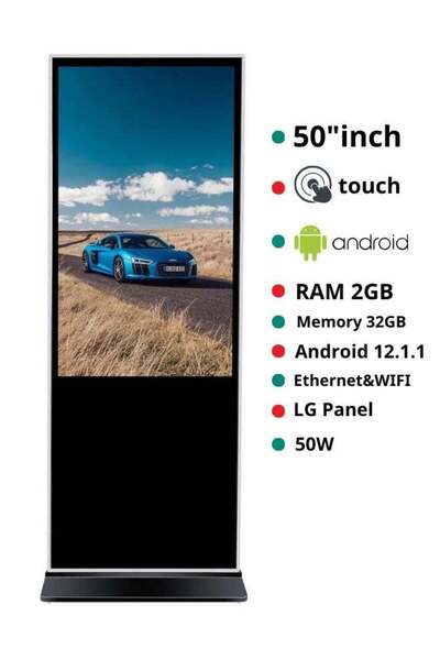 SMART TECHO Interactive Advertising Screen 50 Inches, Android System with Touch