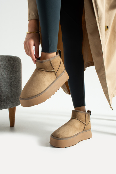 ALTUVATEKS Kadın Klasik Mini Bot İçi Kürklü