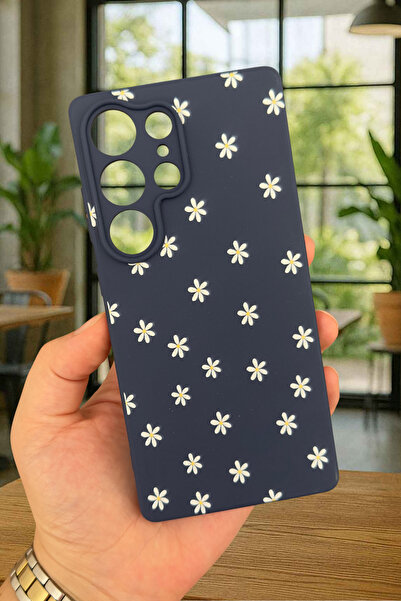 Vip Case Samsung Galaxy S25 Ultra - Mini Papatya Desenli Silikon Darbe Emici Klasik Korumalı Rubber Kılıf