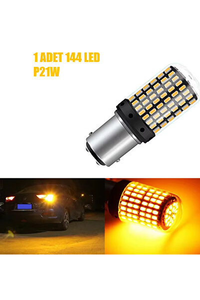 MeyZone 1 Adet Oto Stop Sinyal Geri Vites Ampulü 144 Led 93 P21w Turuncu