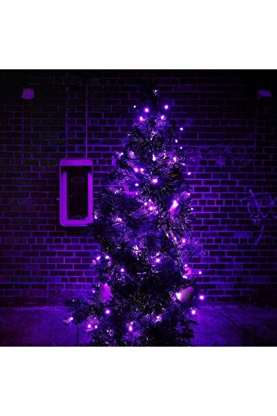 dalip Ghirlandă luminoasă de Crăciun, fir negru, 9 m, 100 LED-uri, mov
