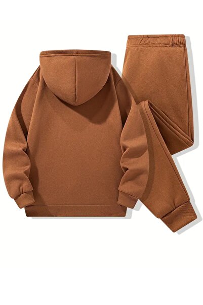 Keywest Children's Stitch Printed Oversize Hooded Sweatshirt - Tracksuit Set