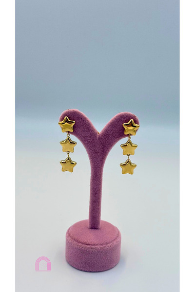 Moond Accessories Steel Star Figured Gold Earrings
