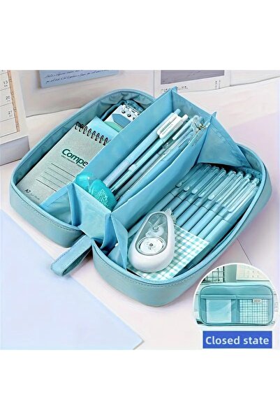 GlassySKY 180° Açılır Geniş Kapasiteli Kalem Kutu Kozmetik Düzenleyici Kalemlik(Aksesuarlar Dahil Değildir)