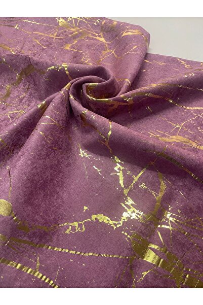 Tekstilsa Koltuk Çekyat Örtüsü Yeni Moda Altın Varaklı Dekoratif MOR RENGİ Zemin Süngerli Koltuk Örtüsü 1adet