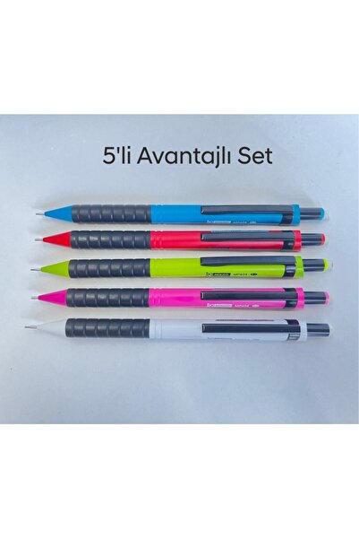 Mikro MP404 Karışık Renk 0.5 Uçlu Silgili Versatil Kurşun Kalem 5 li Set
