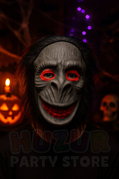 Huzur Party Store 24x24 Cm Saçlı Goril Maske Sünger Yapılı Plastik Cadılar Bayramı Halloween Parti Kostüm Aksesuar