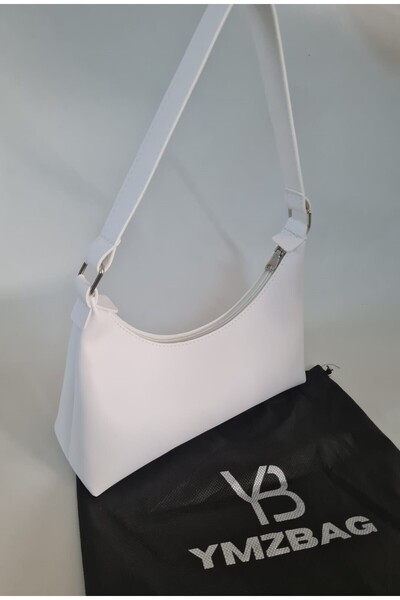 YMZBAG Geantă de umăr albă mată