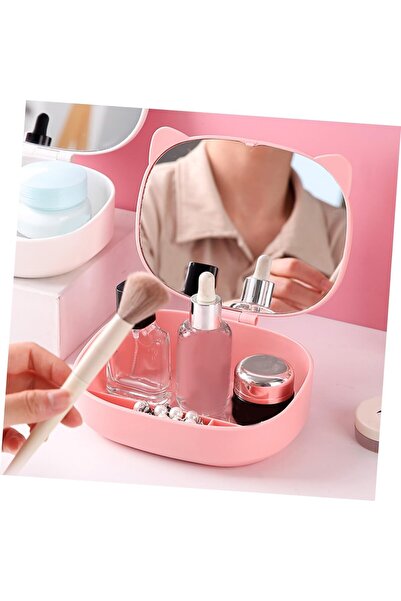 Flippy Organizer Box with Mirror, Flippy, 4 Compartments, for Cosmetics and Accessories, ABS, 17x13x6 cm, P